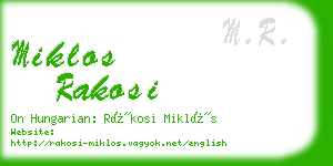 miklos rakosi business card